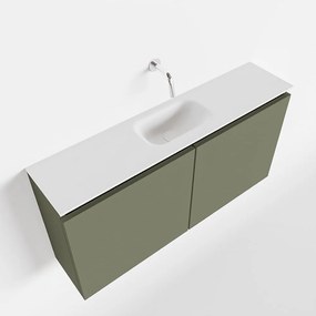 Mondiaz Ture 100cm toiletmeubel army met wastafel talc midden geen kraangat