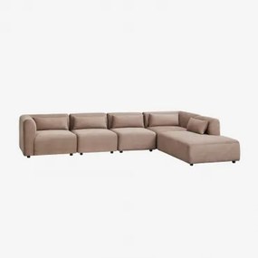 5-delige Modulaire Bank Met Rechter Chaise Longue Fogler Corduroy Kameelbruin - Sklum