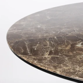 Ronde Eettafel Bruin Marmer - 110 X 110cm.