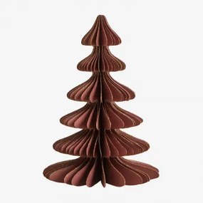 Pack Van 2 Kerstbomen Van Papier Navira Rood Cederhout Met Gouden Rand & ↑15 Cm - Sklum
