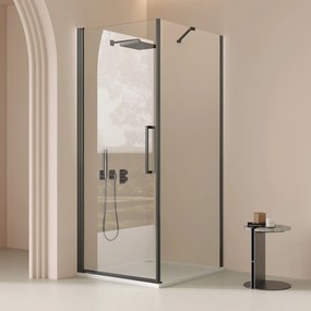 Saniclear Clearline douchecabine 90x90cm verouderd ijzer - gunmetal