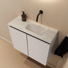 Mondiaz Ture DLux toiletmeubel 60cm linen met wastafel opalo rechts zonder kraangat