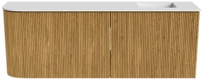 Mondiaz Joya 110cm toiletmeubel ronding links oak met wastafel faye rechts 1 kraangat talc