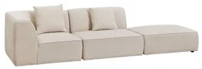 Cardea 2-delige Modulaire Hoekbank Met Gestoffeerde Poef Stof Chenille Beige – Crème - Sklum