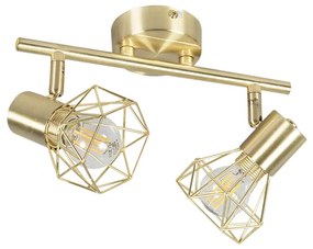 Art deco spot messing draai- en kantelbaar 2-lichts - Mosh