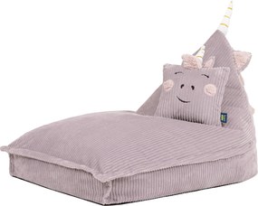 Kinder Zitzak Unicorn Lounger & Kussen Set - Lavendel