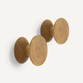 Set van 2 kapstokken in massief eikø 8 cm, Arame