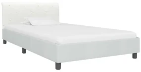 vidaXL Bedframe kunstleer wit 90x200 cm