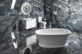 Polysan Velia vrijstaand bad wit mineraalmarmer 165x85cm