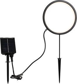 Set van 2 prikspots zwart 50cm incl. LED oplaadbaar en solar IP65 - Adalind