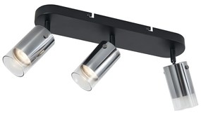 Moderne plafondSpot / Opbouwspot / Plafondspot gunmetal 3-lichts draai- en verstelbaar - Drain Modern GU10 rond Binnenverlichting Lamp