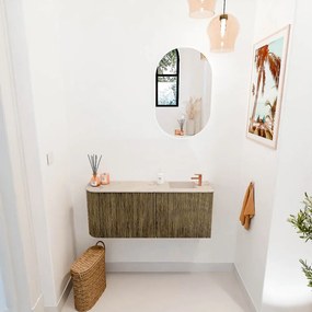 Mondiaz Joya DLux 100cm toiletmeubel ronding links dusk met wastafel faye rechts 1 kraangat frappe