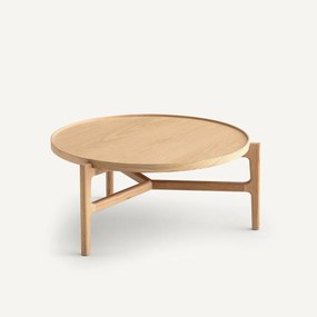 Salontafel, 74 cm diameter, eikenfineer, ALYASA