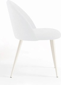 Set 4 White Vint Stoffen Stoelen