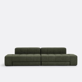 Rechte sofa, 5 zits, 4 in 1, in fijne bouclé stof, FANO