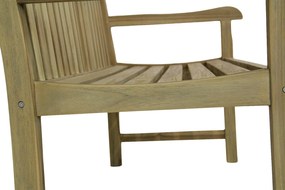 Tuinbank  teak 120 cm incl. kussen antraciet Teak Old teak greywash Garden Collections Preston  incl. kussen antraciet