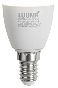 Set van 5 Smart E14 LED lampen C37 opaal RGBW 4.9W 470 lm 2700-6500K