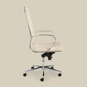 Design Bureaustoel Van Wit PU-leder