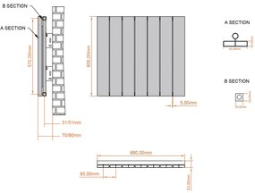 Eastbrook Charlton radiator 65x60cm aluminium 697W zwart mat