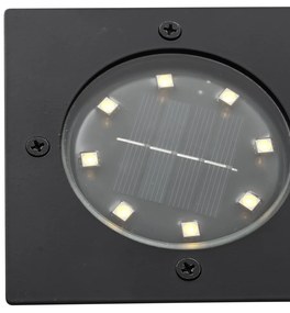 Buitenlamp Set van 6 grondspots zwart vierkant incl. LED IP65 solar - Terry Modern IP65 Buitenverlichting
