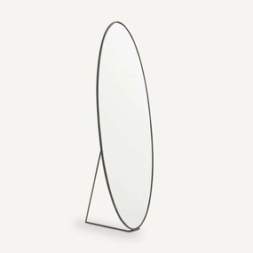 Ovalen spiegel op voet in metaal ijzer, H170cm, Koban