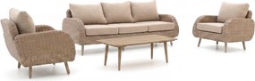 + 15% kassakorting | Hoek loungeset Intenso  | 5 personen | Loungeset Beige | Hoekbank Wicker (vlechtwerk) | Kees Smit Tuinmeubelen