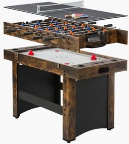 VEVOR Airhockeytafel (214 cm) met Airhockey &amp; Tafelvoetbal &amp; Pushers &amp; Pucks, Luchtaangedreven Hockeyspeltafel Multi-combinatietafel voor Familiespelkamerfeesten Familiereünies Kantoor