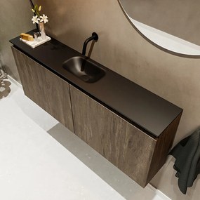 Mondiaz Ture 120cm toiletmeubel dark brown met wastafel urban midden geen kraangat