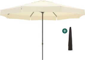Parasol Shadowline Bonaire | Inclusief hoes | Rond | 400cm | Met katrol | Wit | Kees Smit Tuinmeubelen