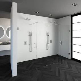 Brauer JC profielloze niscabine XL 300x200cm met 80cm deuren chroom