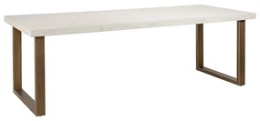 Richmond Interiors Whitebone Witte Visgraat Eettafel Met Messing - 235 X 100cm.