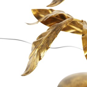 Vintage tafellamp antiek goud met groene kap - Linden