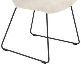 Goossens Eetkamerstoel Hera wit velvet stof leuning, modern design