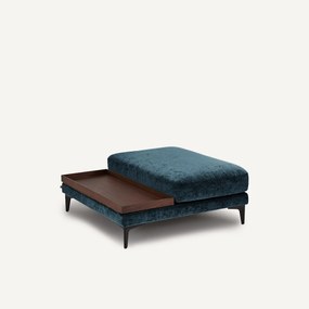Voetensteun met dienblad, fluweelmix, MODERNISTE, ontwerp Emmanuel Gallina
