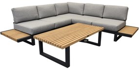 Ravenna platform hoek loungeset 4 delig antraciet aluminium