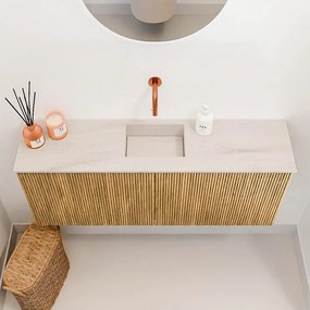 Mondiaz Joya DLux 100cm toiletmeubel oak met wastafel faye midden zonder kraangat meli