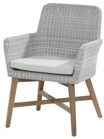 4 Seasons Outdoor | Lisboa dining chair teak legs  Tuinstoel    lichtgrijs weerbestendig