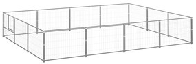 vidaXL Hondenkennel 12 m² staal zilverkleurig