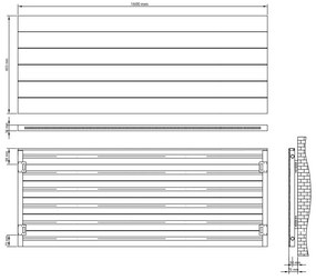 Eastbrook Berkeley radiator 160x60cm aluminium 1077W wit mat