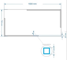 Sanigoods Line spiegel met LED-verlichting en verwarming 150x70cm