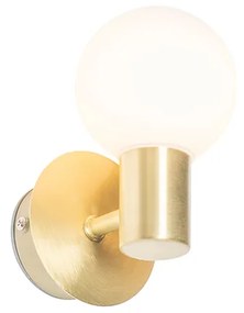 Badkamer Smart wandlamp met dimmer goud IP44 incl. Wifi G9 - Cederic Up Modern G9 IP44 bol / globe / rond rond Lamp