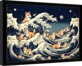 Ingelijste poster Wave Collection - Shiba Waves