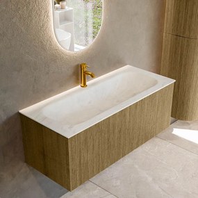 Mondiaz Kurve-dlux 110cm badmeubel dusk met 1 lade en wastafel big medium midden 1 kraangat opalo