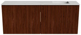 Mondiaz Joya DLux 100cm toiletmeubel ruby met wastafel faye rechts 1 kraangat opalo