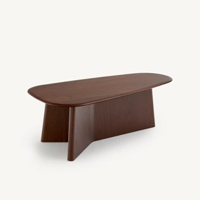 Salontafel van notenhout, hoogte 30 cm, TRIANGOLO