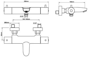 Mueller Round bad thermostaatkraan RVS-look