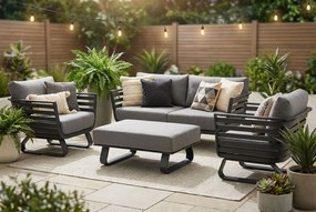 Stoel en Bank Loungeset 4 personen Aluminium Grijs  Santika Furniture Santika Sovita