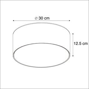 Stoffen Plafondlamp groen 30 cm incl. LED - Drum LED Modern rond Binnenverlichting Lamp