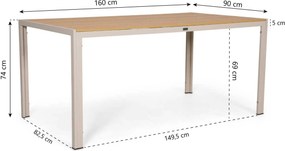 Dining Tuintafel rechthoekig 150x90 cm Zand/Beige Creta