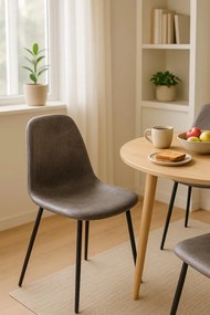 Zwarte Teok Vintage Kunstlederen Stoel